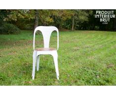 Sedia in metallo e legno Multipl's in stile vintage