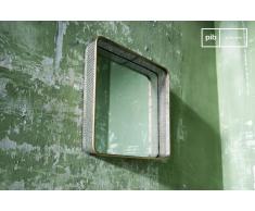 Specchio in metallo Olonne in stile vintage