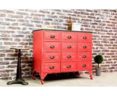 Cassettiera in metallo Brighton in stile vintage