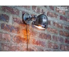 Lampada da Parete Argentata Tipo Faretto in stile vintage