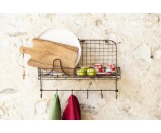 Mensola con appendini Melina in stile shabby chic