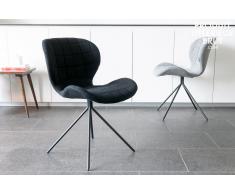 Sedia nera Hetsik in stile nordico