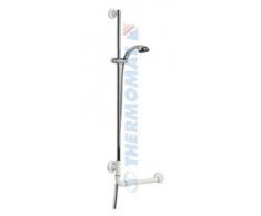 THERMOMAT Maniglione angolare reversibile con asta saliscendi destra o sinistra, doccia e flessibile cm 45x120