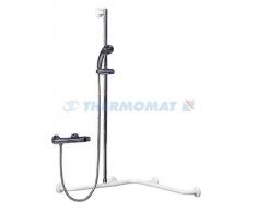 THERMOMAT Corrimano angolare con asta saliscendi a destra e doccia cm 67x67x120
