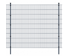 vidaXL Pannello di recinzione 2D giardino con paletti 2008x1830 mm 48m grigio