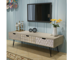 vidaXL Mobile Porta TV con 3 Cassetti 120x40x36 cm Grigio