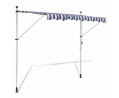 vidaXL Tenda da Sole a Scomparsa 350 cm ad Azionamento Manuale Blu/Bianco