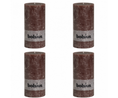 Bolsius Candela Pilastro Rustica 200 x 100 mm Marrone scuro 4 pezzi