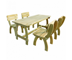 vidaXL Set Cinque Pezzi Mobili Da Giardino Laccati In Legno Di Pino