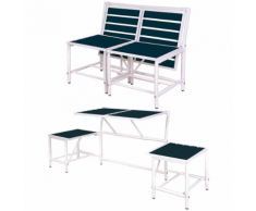 Esschert Design BL067 Magical Panchina convertibile da giardino blu