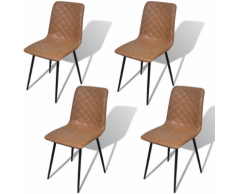 vidaXL vidaX Sedie Per Sala Da Pranzo 4 Pezzi In Pelle Sintetica Marrone