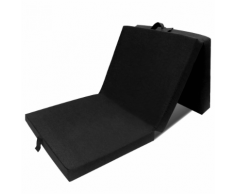 vidaXL Materasso di Schiuma Pieghevole 190 x 70 9 cm Nero