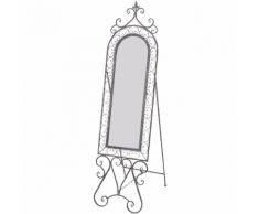 vidaXL Specchio Shabby da pavimento in ferro grigio antico