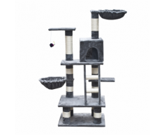 vidaXL Casina ad albero per gatto 122 cm Peluche grigio