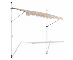 vidaXL Tenda da Sole a Scomparsa 200 cm ad Azionamento Manuale Giallo/Blu