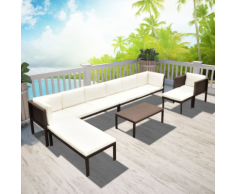 vidaXL 24 Pz Set Divano da Giardino in Polyrattan Marrone