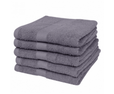 vidaXL Set 5 pz Asciugamani cotone 100% 500 gsm 50 x 100 cm antracite