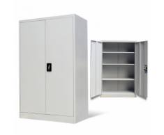 vidaXL Armadio metallico per ufficio con 2 ante 140 cm grigio