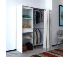 vidaXL Armadio con tenda Larghezza Regolabile 121-168 cm Bianco