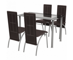 vidaXL Set Sala Da Pranzo 5 Pezzi Marrone