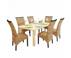 vidaXL Sedie Sala da Pranzo 6 pz in Abaca Marroni