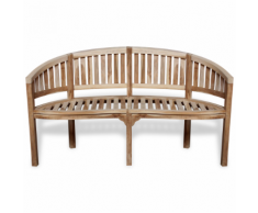 vidaXL Panchina a banana in legno di teak 3 posti 151 cm