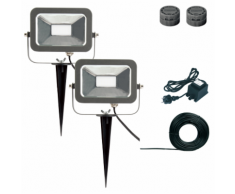 Luxform Luxaform Set Faretti da Giardino Gladstone 2 pz Nero 52297