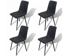 vidaXL vidaX Sedie Per Sala Da Pranzo 4 Pezzi In Pelle Sintetica Nero