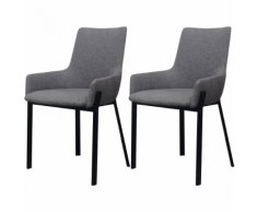 vidaXL vidaX Sedie Per Sala Da Pranzo 2 Pezzi In Stoffa Grigio Chiaro