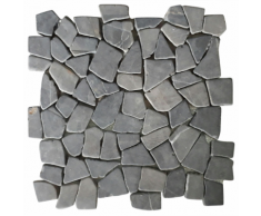 vidaXL VidaXL Piastrelle per Mosaico 11 Pz Marmo Nero 1 m²