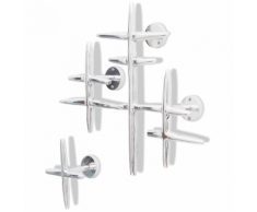 vidaXL Set 2 Attaccapanni Appendiabiti in alluminio colore argento
