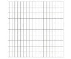 vidaXL Set Pannelli recinzione giardino 2D 2008x2030 mm 40 m argento
