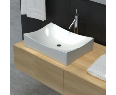 vidaXL Lavello Ceramica porcellana Bianco Laccato