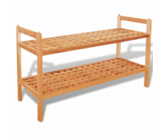 vidaXL Scarpiera in Legno Massello di Noce 69x26x40 cm