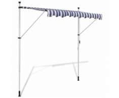 vidaXL Tenda da Sole a Scomparsa 250 cm ad Azionamento Manuale Blu/Bianco