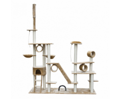 vidaXL Casina ad albero per gatto deluxe 230-260 cm Peluche beige