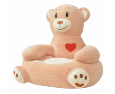 vidaXL Poltrona in Peluche per Bambini Orso Marrone