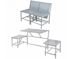 Esschert Design BL053 Panchina convertibile grigia