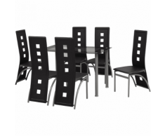 vidaXL Set Sala Da Pranzo 7 Pezzi Nero