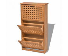 vidaXL VidaXL Scarpiera in legno massiccio di noce 55x20x104 cm
