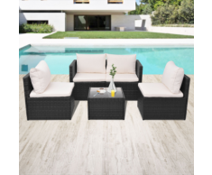 vidaXL Set Divano da Giardino 13 pezzi in Polyrattan Nero