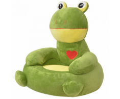 vidaXL Poltrona in Peluche per Bambini Rana Verde