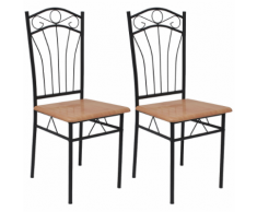 vidaXL Set 2 pz Sedie da pranzo marrone chiaro