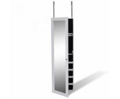 vidaXL Armadietto a muro per accessori con specchio e 2 ganci