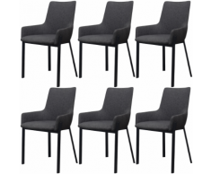 vidaXL vidaX Sedie Per Sala Da Pranzo 6 Pezzi In Stoffa Grigio Scuro