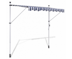 vidaXL Tenda da Sole a Scomparsa 300 cm ad Azionamento Manuale Blu/Bianco