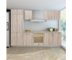 vidaXL Armadietto Cucina Colore Quercia con Unità Frigorifero 7 pz
