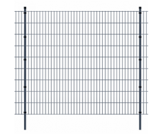 vidaXL Pannello di recinzione 2D giardino con paletti 2008x1830 mm 8m grigio