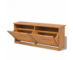 vidaXL VidaXL Panchina Stoccaggio scarpe in solido legno di noce 94x20x38 cm
