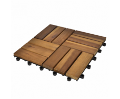vidaXL Set 30 Piastrelle in legno di acacia per pavimento x cm